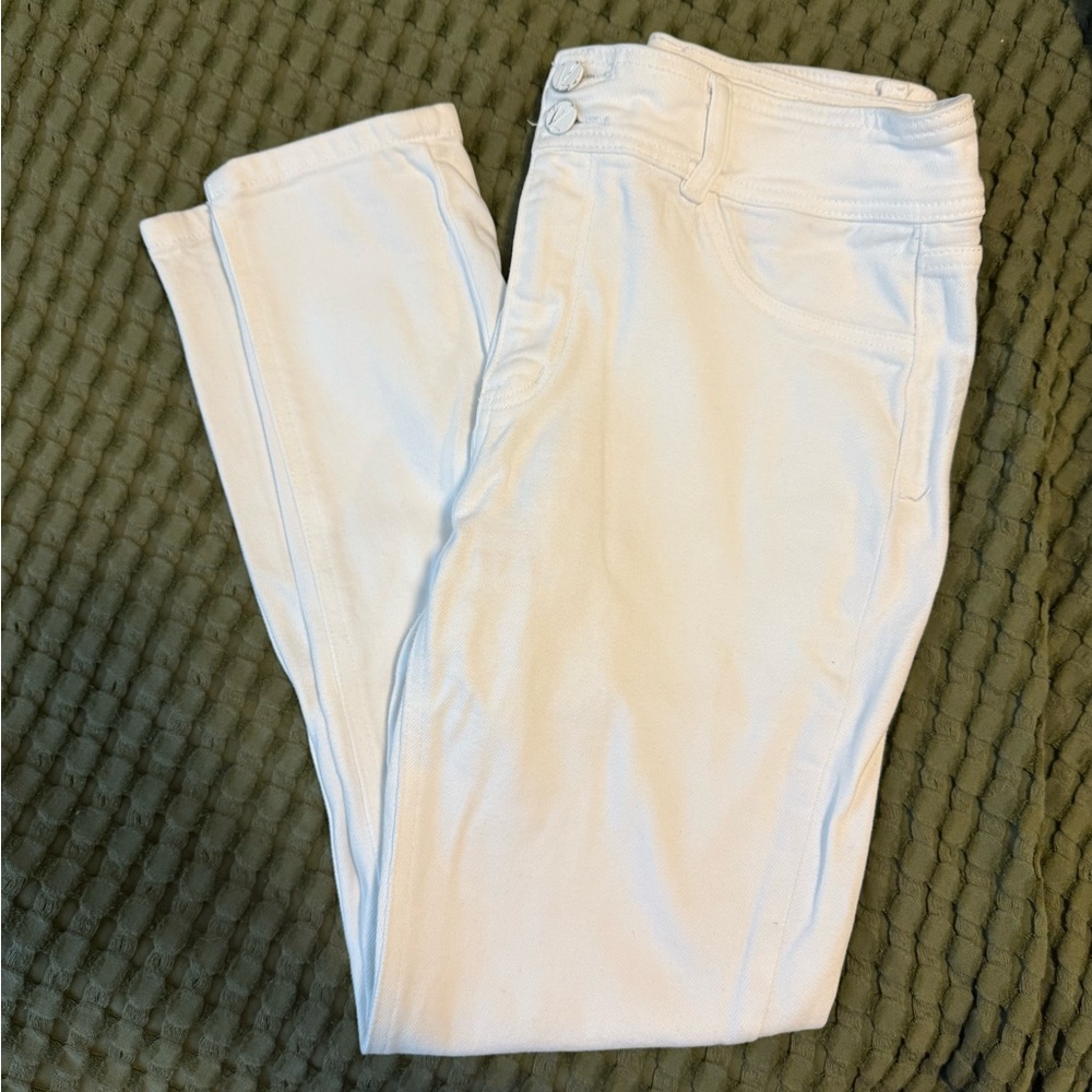 KanCan Women's Straight Leg White Jeans